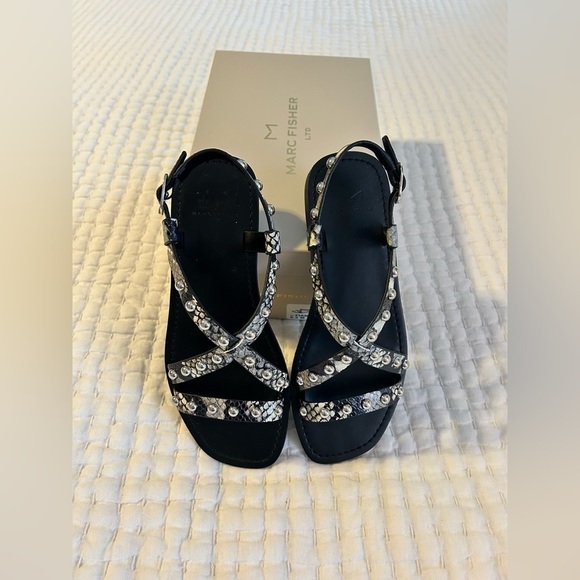 marc Fisher Studded Snake Sandals - Picture 3 of 9